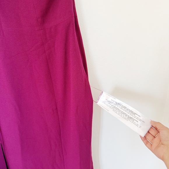 Dress The Population Georgina One-Shoulder Crepe Gown Nwot - Picture 9 of 9